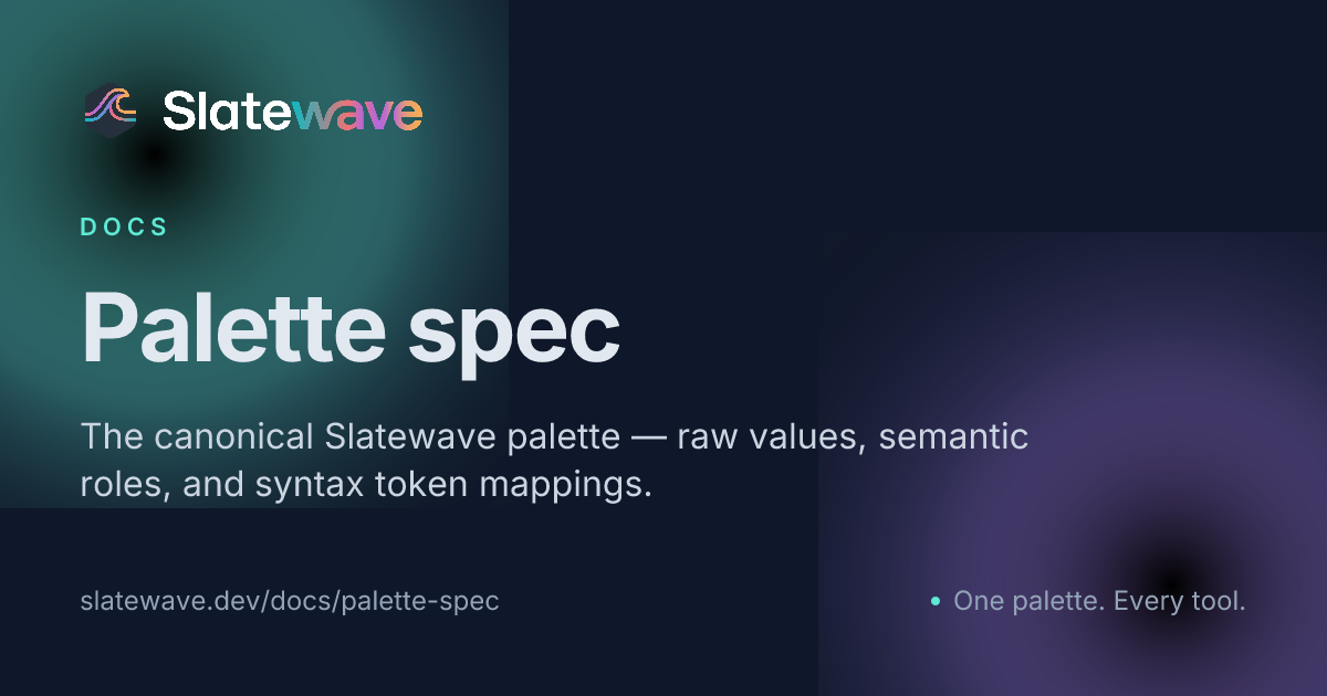 Palette spec — Slatewave